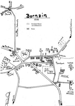 Dorfplan von Bornzin 1956