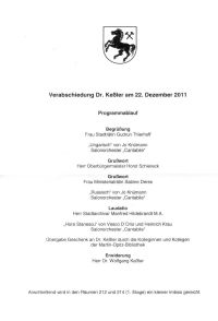 Programm Verabschiedung Dr. Keßler